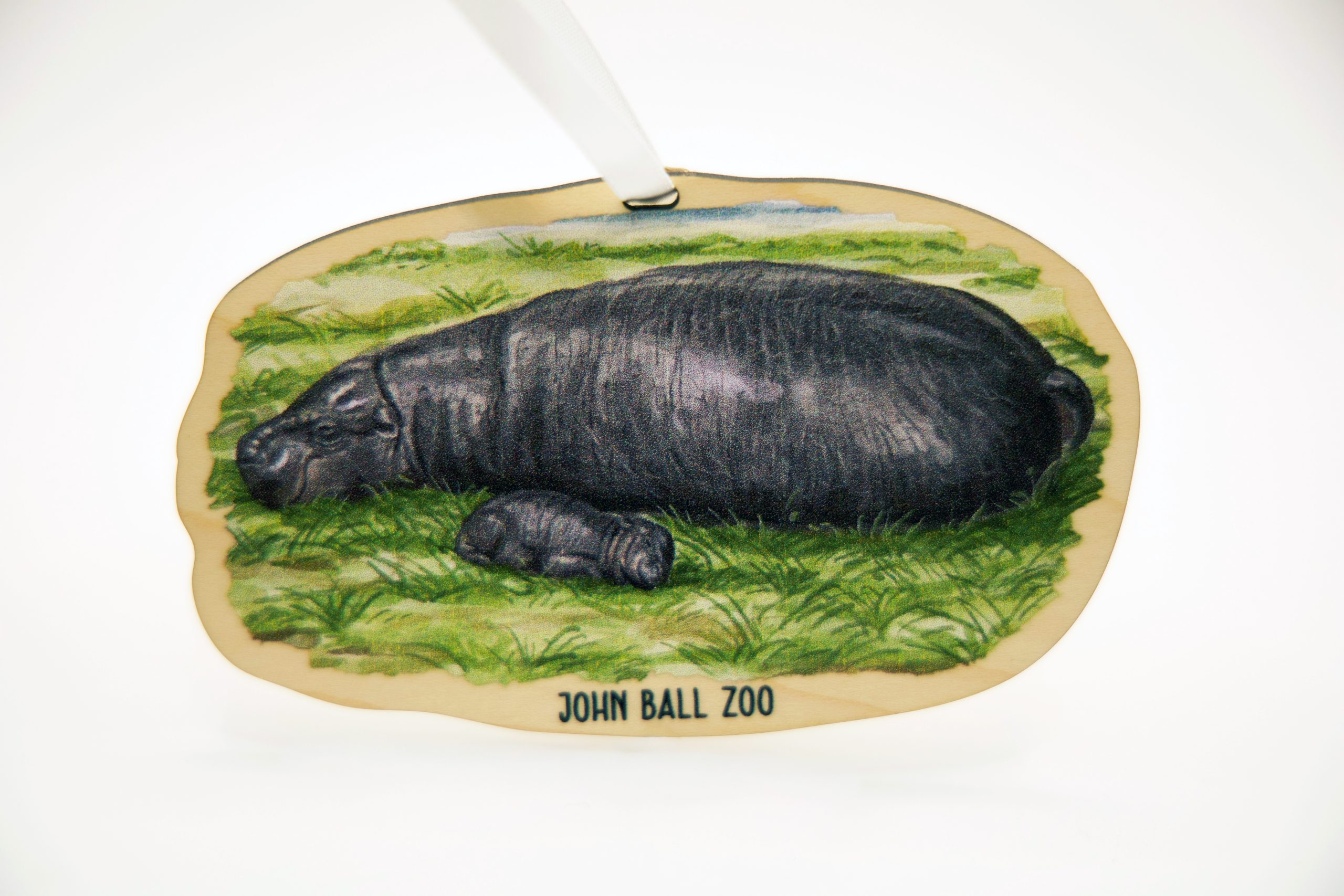 Pygmy Hippo Wood Ornament | John Ball Zoo